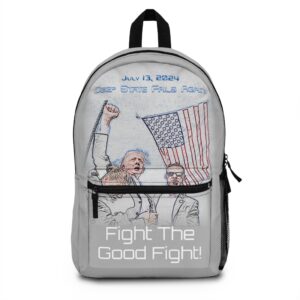 Grey Deep State Fails Again Backpack, front view