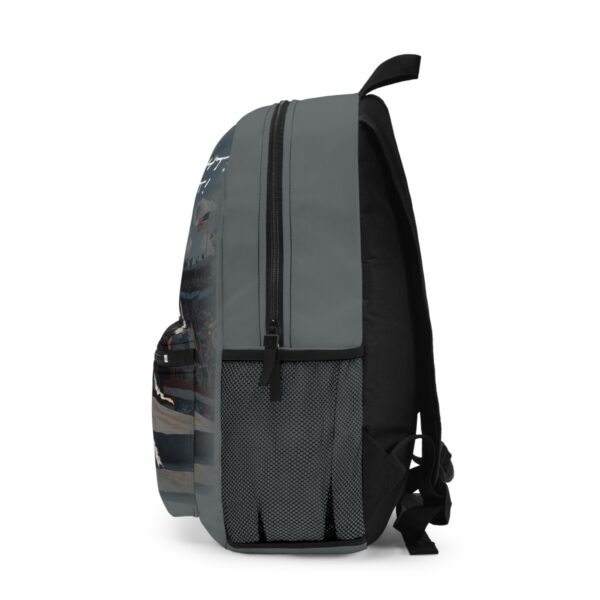 Grey Trumped Again Backpack, right side view