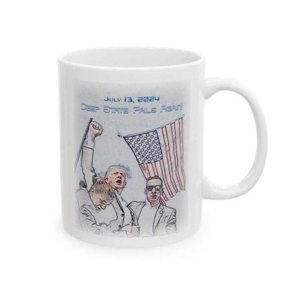 Mug Deep State Fails Again white ceramic mug, handle right