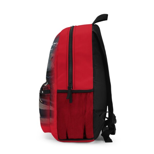 Red Amazing MAGA Man Backpack, right side view